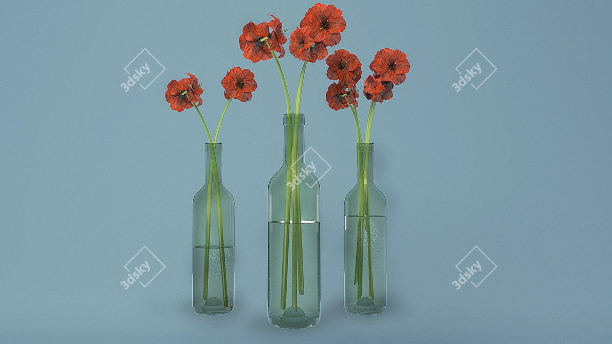 Bottle of Blooms 3D model image 1