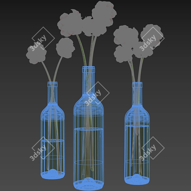 Bottle of Blooms 3D model image 4