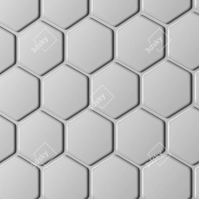 Sleek Hexagon Tiles in Various Colors 3D model image 4