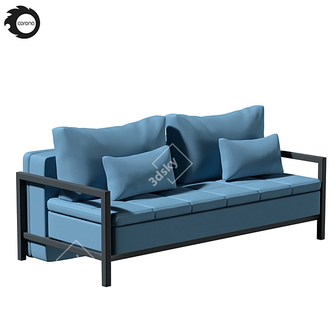 Modern Kingblood Sofa: 194x93x86cm 3D model image 4