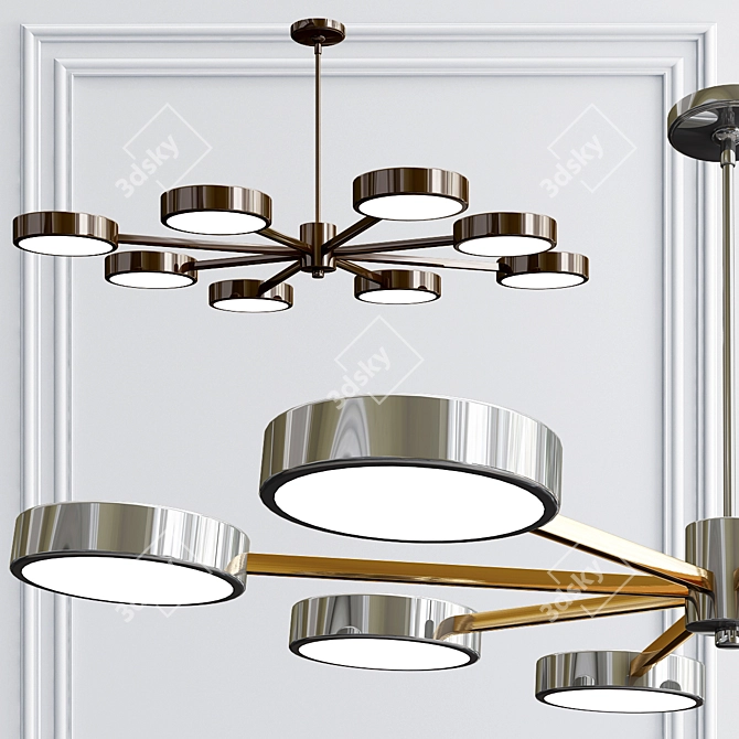 Elegant Acrylic and Metal Lamp 3D model image 1