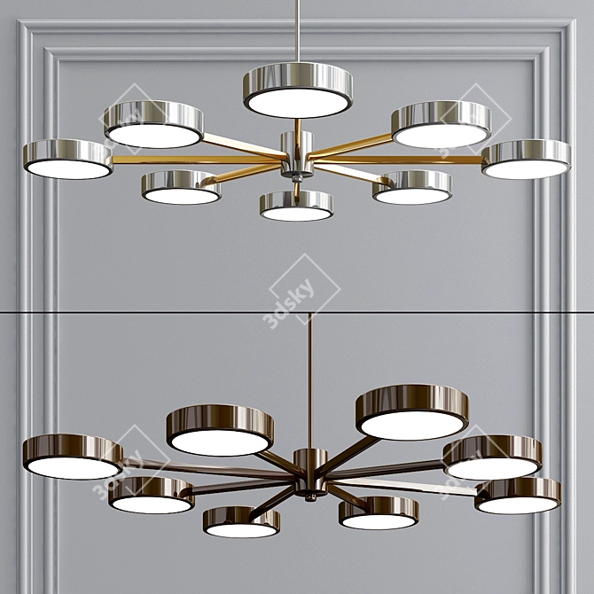 Elegant Acrylic and Metal Lamp 3D model image 2