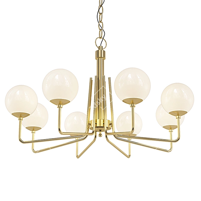 Antique Brass Ray Chandelier 3D model image 1