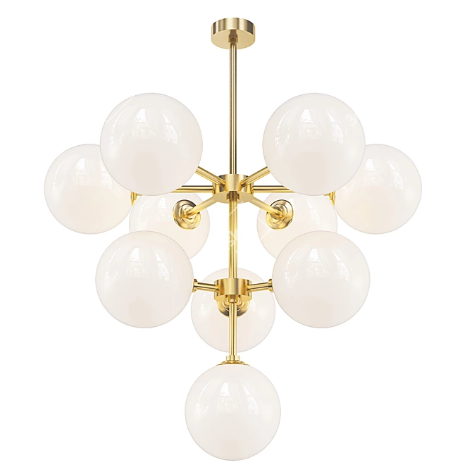 Vintage Brass Chandelier: Mitzi Ashleigh 3D model image 1