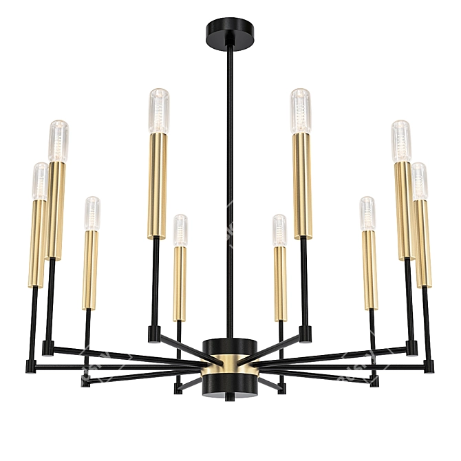 Modern Linear Dancy Chandelier 3D model image 1