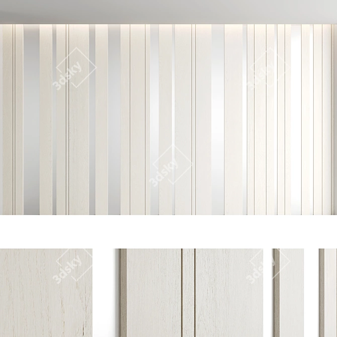 Title: Seamless Wood Textured Decorative Wall Panel Set 3D model image 5