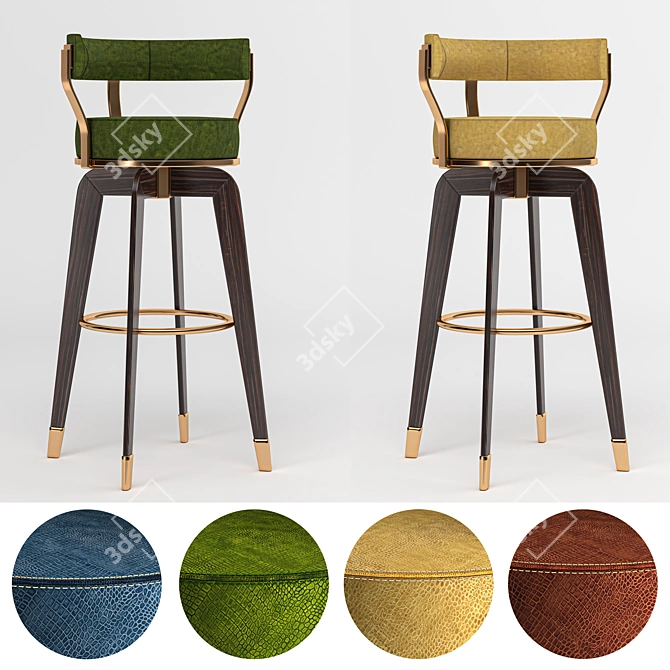 Elegant Mezzo Bar Chair 3D model image 2