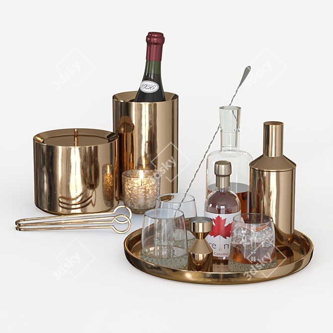 West Elm Cocktail Barware Set 3D model image 1