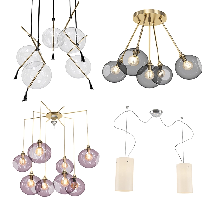 Modern Chandelier Collection 3D model image 1