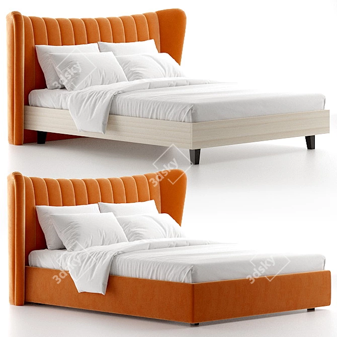 Italian Queen Agata Bed - Elegant and Comfortable 3D model image 4