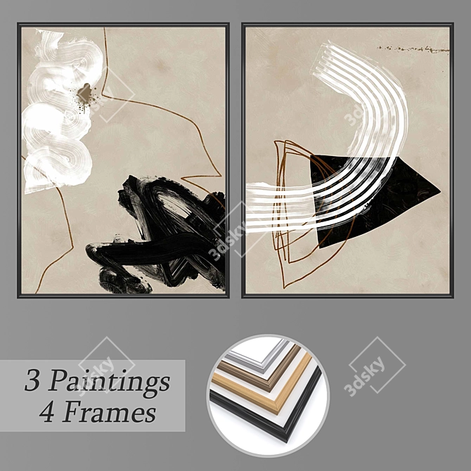 Versatile Set of Wall Paintings 3D model image 1