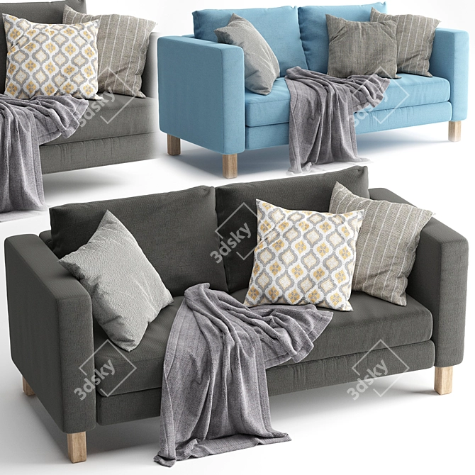 Modern Scandinavian Sofa Karlstad - Elegant Comfort 3D model image 1