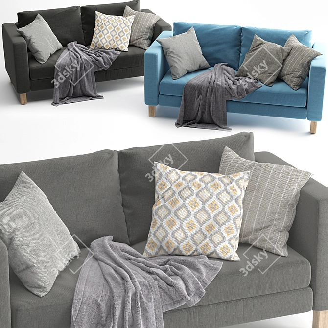 Modern Scandinavian Sofa Karlstad - Elegant Comfort 3D model image 2