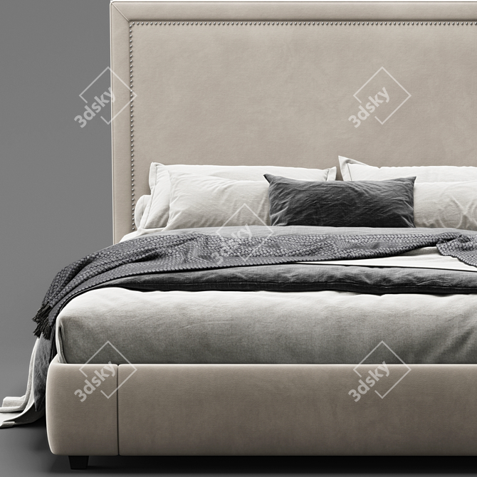 Elegant RH Wallace Fabric Bed 3D model image 3