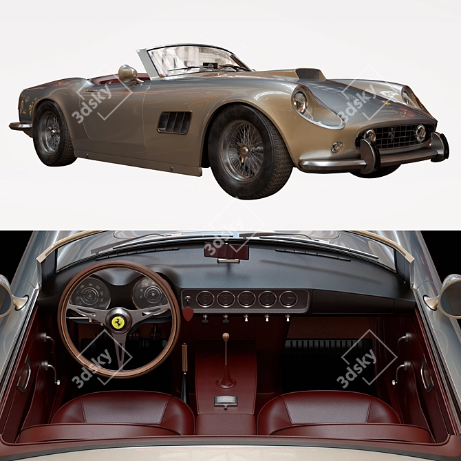 Ferrari 250 GT SWB California Spyder (V_ray): High-Quality 3D Model 3D model image 1