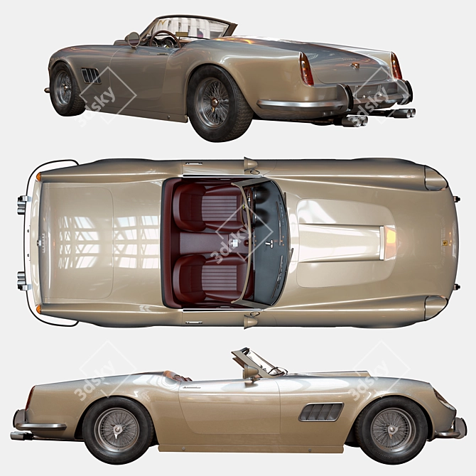 Ferrari 250 GT SWB California Spyder (V_ray): High-Quality 3D Model 3D model image 2