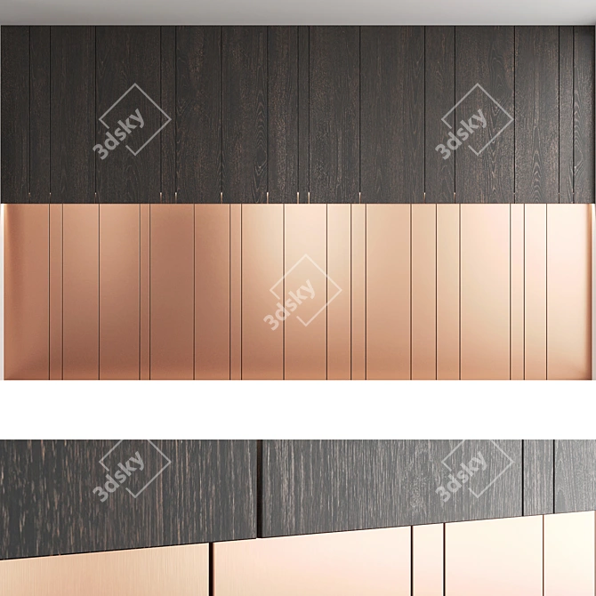 Decorative Wood Panel Set 3D model image 2