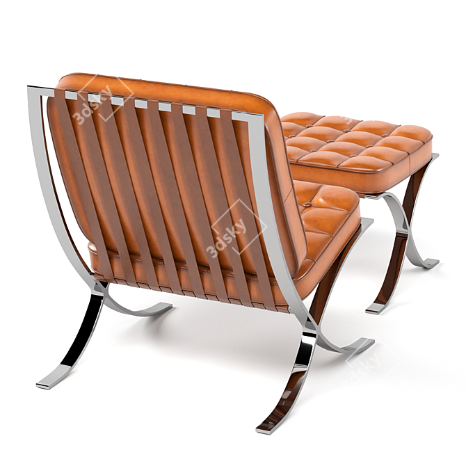 Barcelona Knoll Armchair: Relax in Style! 3D model image 3