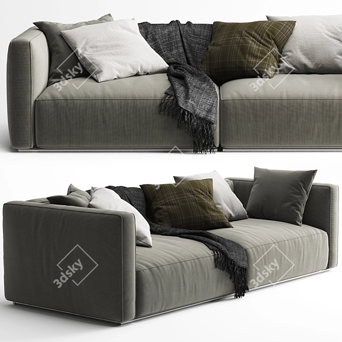 Poliform Shangai Modern Sofa 3D model image 2