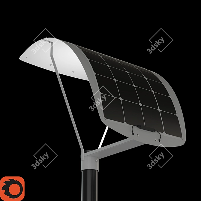 Solar-V: Solar-Powered Park Lamp 3D model image 2