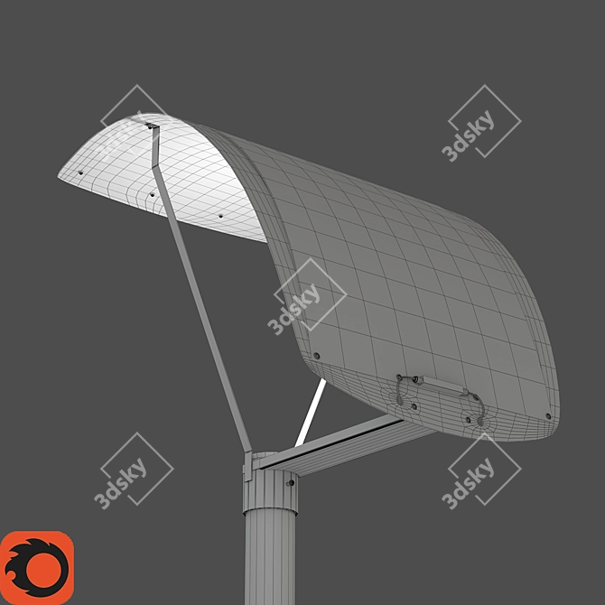 Solar-V: Solar-Powered Park Lamp 3D model image 4