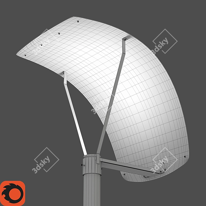 Solar-V: Solar-Powered Park Lamp 3D model image 5