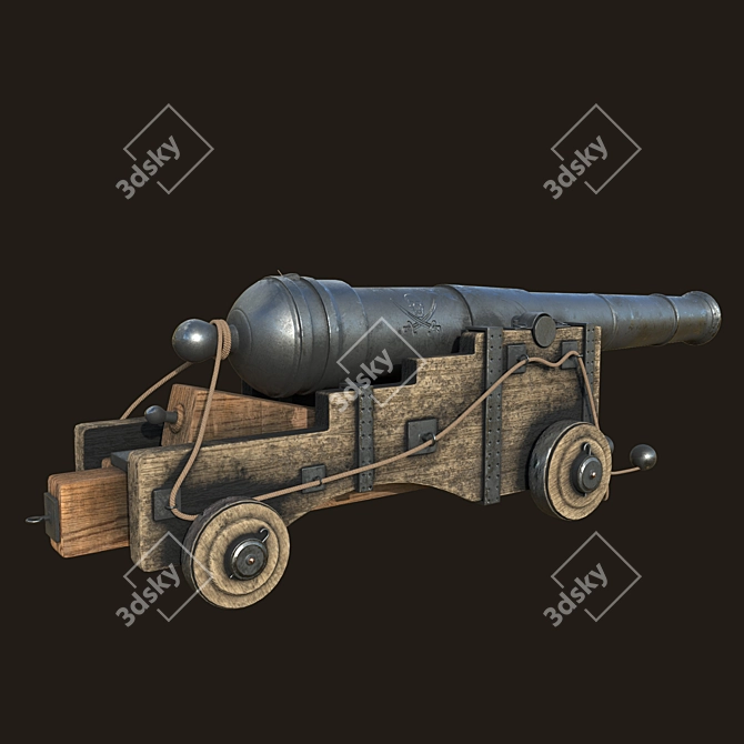 Pirate Cannon Masterpiece 3D model image 2