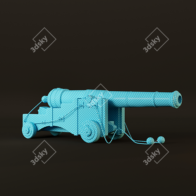 Pirate Cannon Masterpiece 3D model image 3