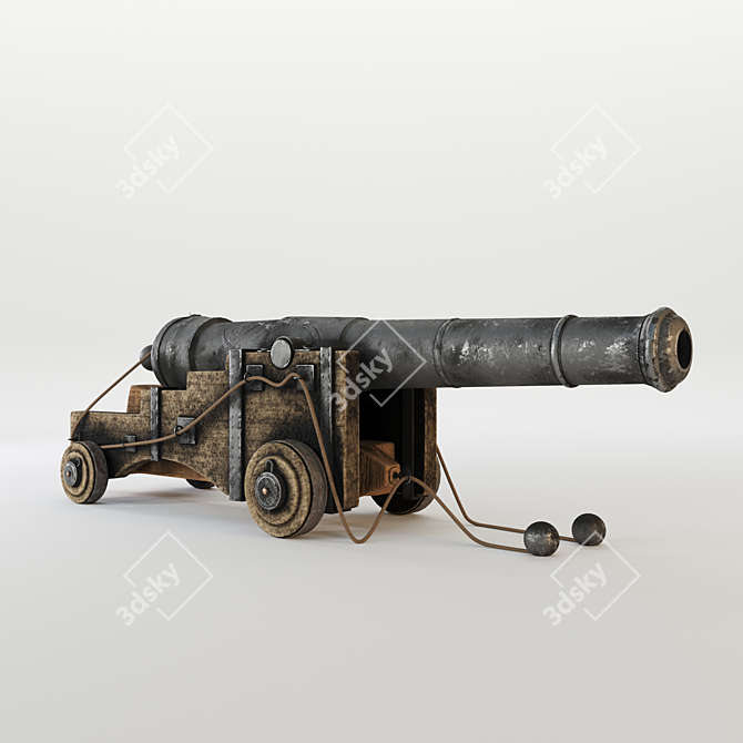 Pirate Cannon Masterpiece 3D model image 4