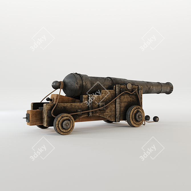 Pirate Cannon Masterpiece 3D model image 6