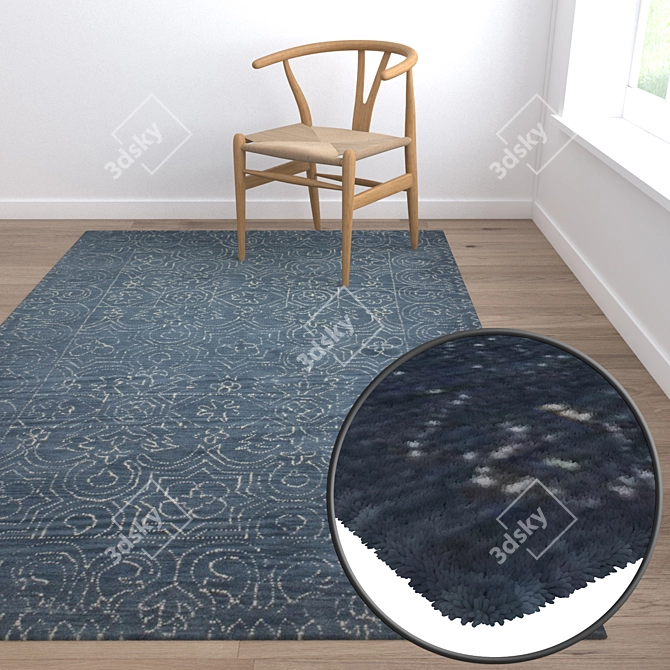 High-Quality Carpet Set: 3 Variants 3D model image 5