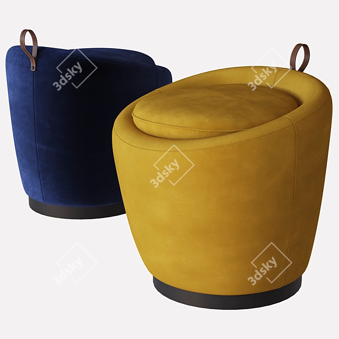 Luxury Liz Velvet Pouf | Domkapa 3D model image 1