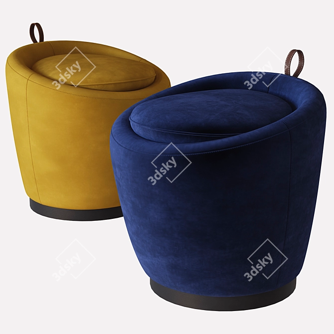 Luxury Liz Velvet Pouf | Domkapa 3D model image 2