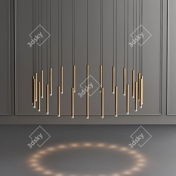 Elegant Hanging Candle Light 3D model image 1