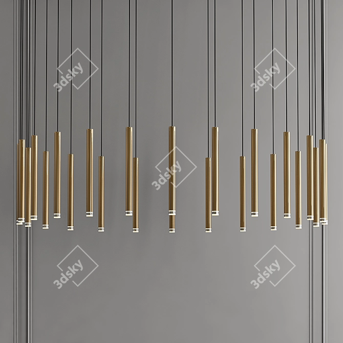 Elegant Hanging Candle Light 3D model image 2