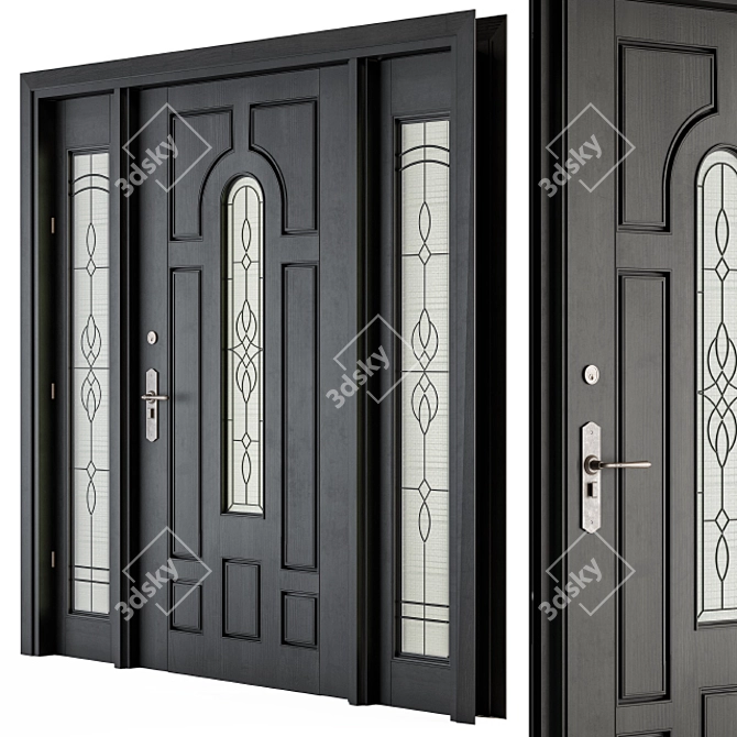 Elegant Entrance Door 3D model image 2