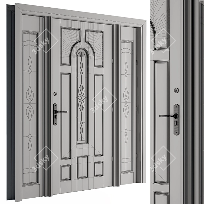 Elegant Entrance Door 3D model image 4