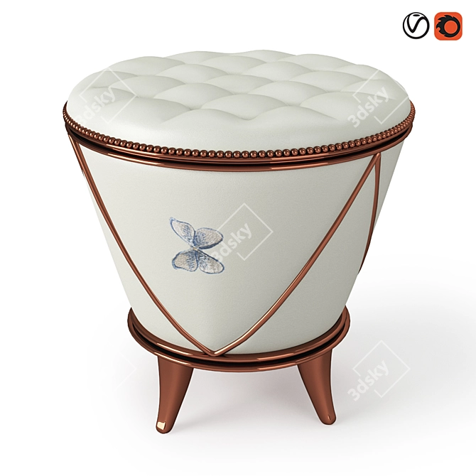 Isacco Agostoni Pouffe - Stylish and Versatile Footrest 3D model image 1