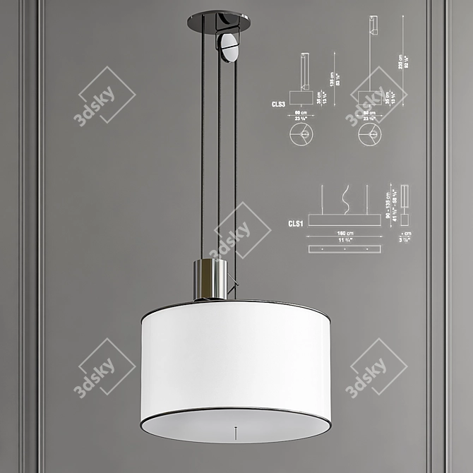 LEUKON Pendant Light: Sleek and Modern 3D model image 1