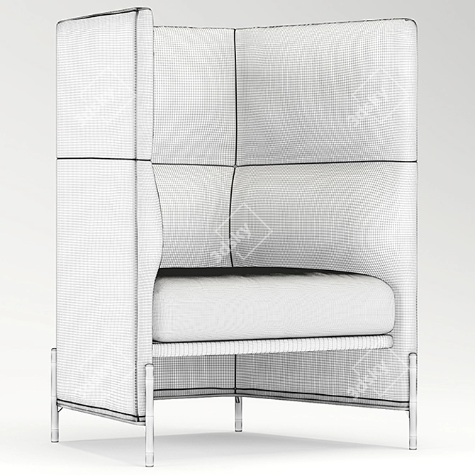 Nichetto Studio Algon High Back Chair: Sleek Design for Ultimate Comfort 3D model image 4