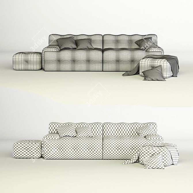 Designer Sofabed: RocheBobois Blogger 3D model image 3