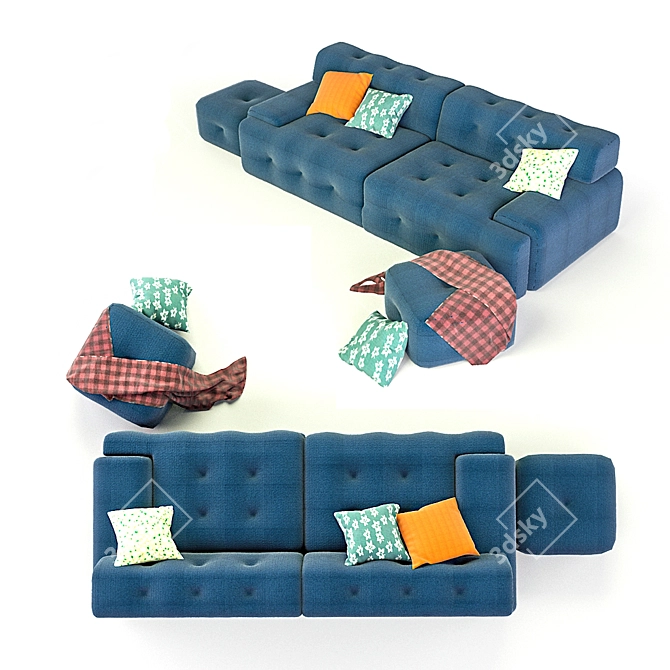 Designer Sofabed: RocheBobois Blogger 3D model image 5