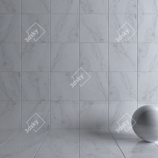 Elegant Gray Helena Wall Tiles 3D model image 3