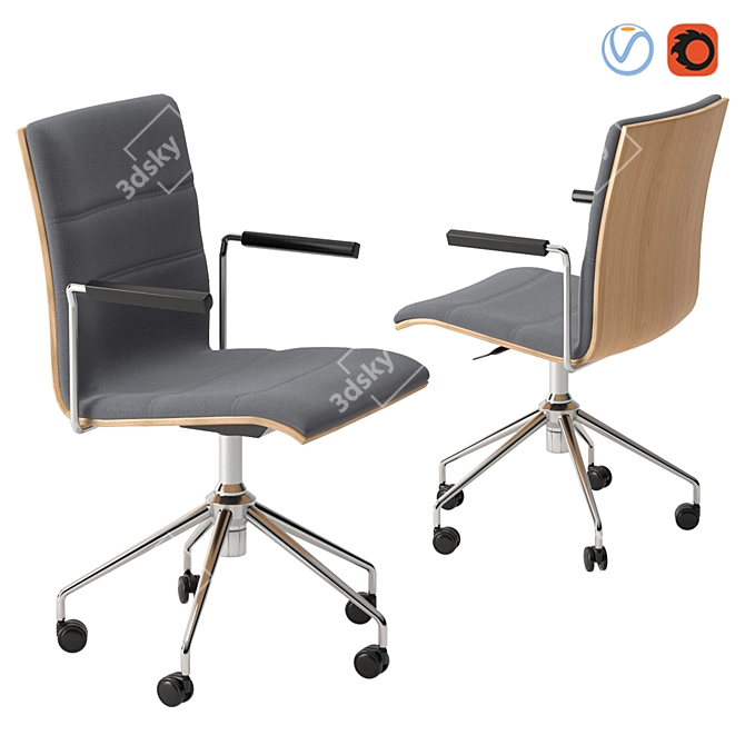 X-Ray Spin Chair: Photorealistic, Animated, Office-Ready 3D model image 1