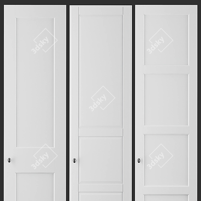 Customizable Ikea PAX Corner Wardrobe 3D model image 2