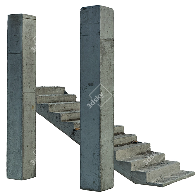 Concrete Structures Set | High-Quality 8K Textures | Photogrammetry 3D model image 4