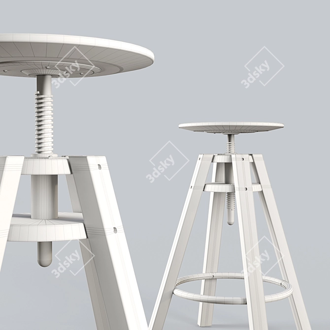 Elegant Dalfred Stool for Modern Spaces 3D model image 5