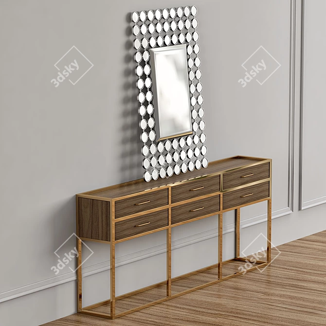 Contemporary 3-Drawer Chest 3D model image 1