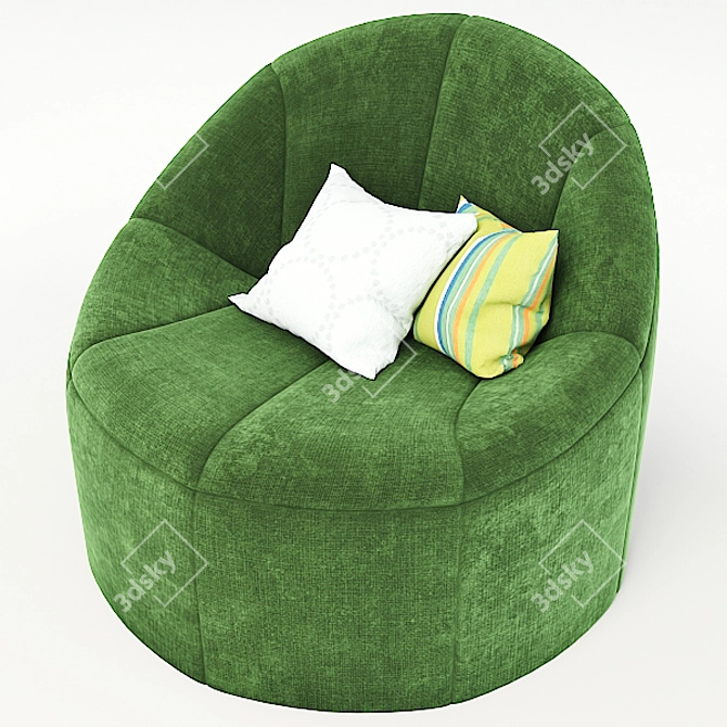 Stylish Single Sofa: Comfort & Elegance 3D model image 2