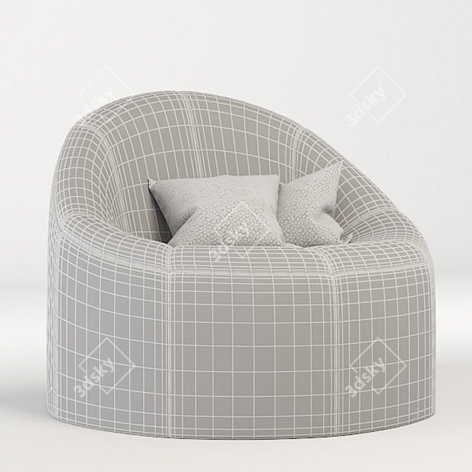Stylish Single Sofa: Comfort & Elegance 3D model image 3